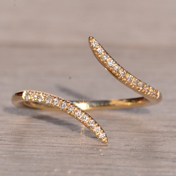 Jewelry | Gabriel And Co Signed Bypass Diamond Ring In Yellow Gold ...
